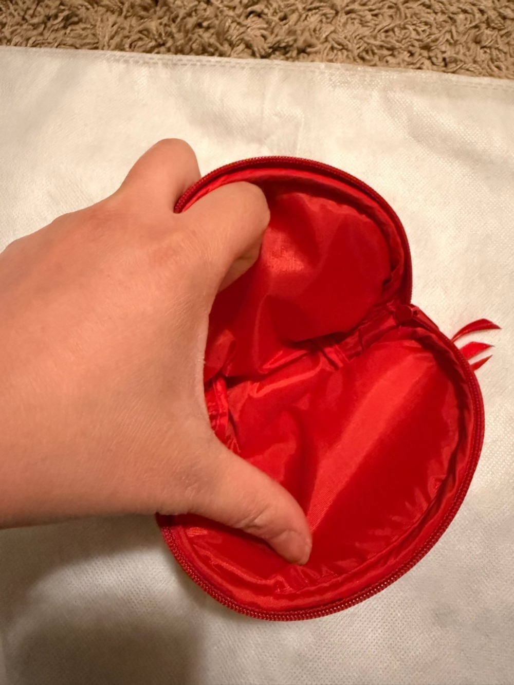 Givenchy Red Quilted Satin Cosmetic Pouch with Tassel Zip - Picture 4 of 5